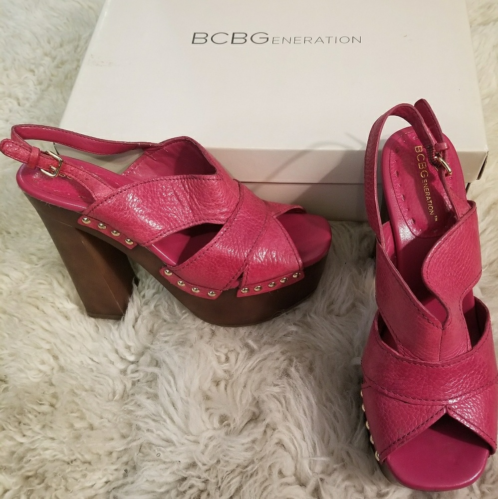 BCBGeneration Pink Clog Heels